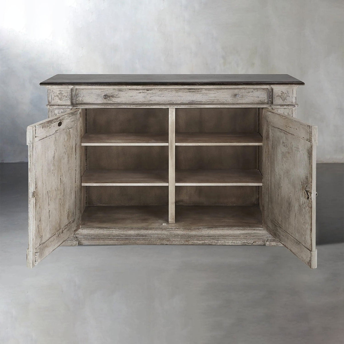 Messina Center Floral Bell'Arte Buffet Sideboard Wood Distressed Entryways Cabinet