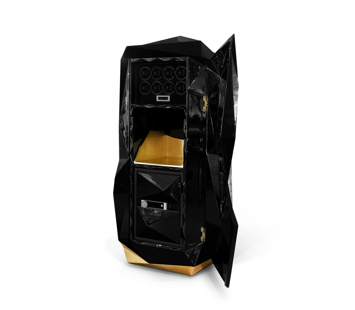 Luxury Diamond Floor Safe with Hidden Watch Winder & Certified High-Security Storage System