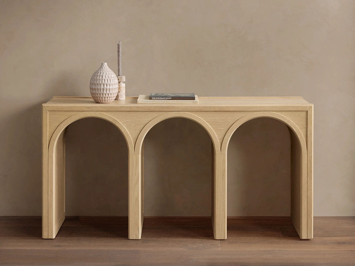 Hattie Solid Oak Entrance Console Table Country Style Entryway Table