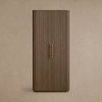 Armoire haute Finnley en bois, style champêtre, avec portes, pour salon.