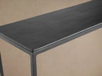 Kavali Slim Metal Entrance Console Table Solid Iron Frame Aluminum Surface Hallway Entryway Table