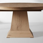 Leighton Extension Dining Table Wood Round Rural Dining Table with Leaves