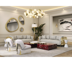Luxury Sculptural Coffee Table Black & White High-Gloss Marble Finish