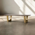 San Germani 72" Couchtisch mit Carrara Marmorplatte Rennes Metallgestell