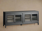 Rowan TV-Schrank aus Holz mit geriffelten Glastüren, Eingangsschrank und Medienkonsole