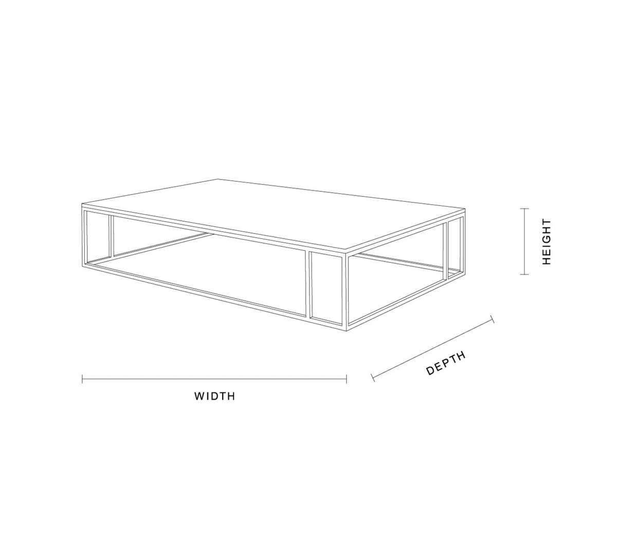 Nomad Rectangular Coffee Table with White Marble Top Steel Base Living Room Center Tea Table