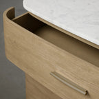 Commode Danny Wood à six tiroirs avec plateau en marbre, meuble de rangement à six tiroirs
