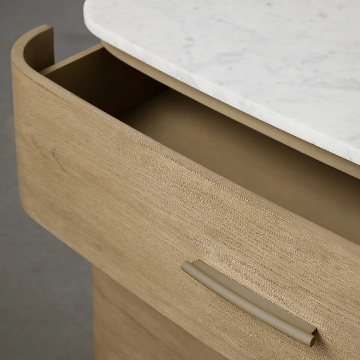 Commode Danny Wood à six tiroirs avec plateau en marbre, meuble de rangement à six tiroirs