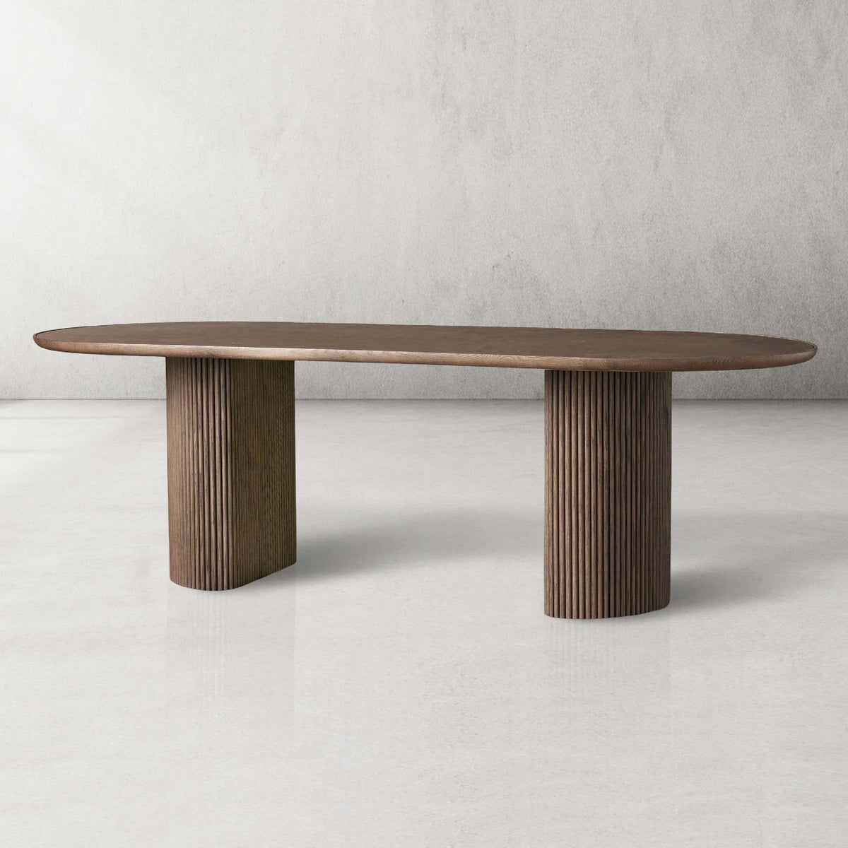 Astor Dining Table with Natural Marble Stone Top & Solid Oak Wood
