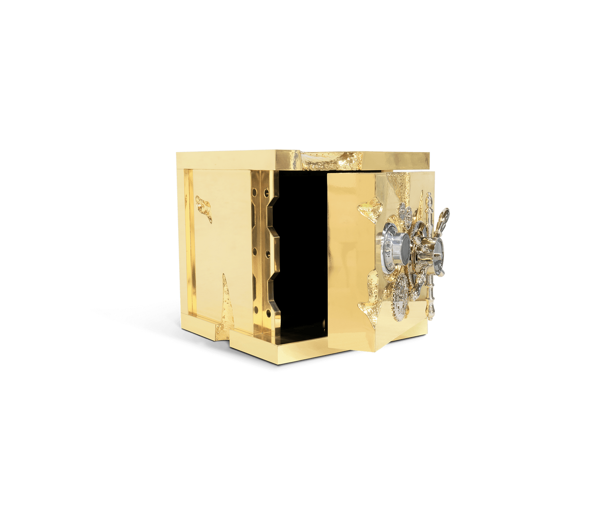 Luxury Portable Jewelry Safe with Secret Dial Lock & Gold-Plated Brass Gear Design
