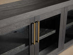 Bodhi Oak Medienkonsole, TV-Ständer aus Holz, Beistellschrank, rustikale TV-Aufbewahrungseinheit, Sideboard