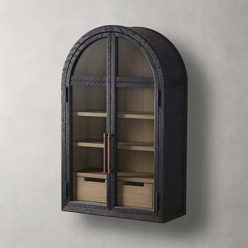 Hattie Medi Wandschrank im Century-Stil aus Holz mit gewölbten Schubladen