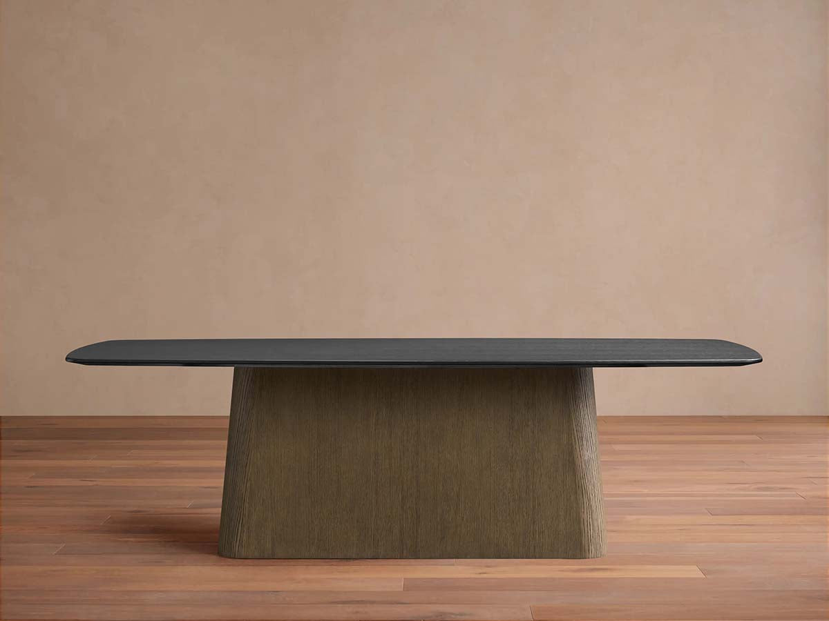 Table de salle à manger Saint Germain en bois avec plateau en chêne massif et piètement Toulouse