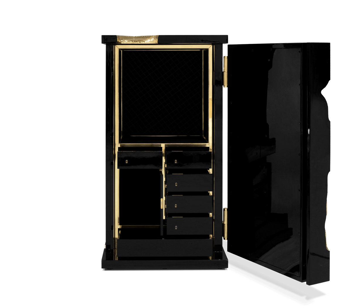 Luxury Collectible Vault Safe with Gold-Plated Finish & Secret Dial Lock System