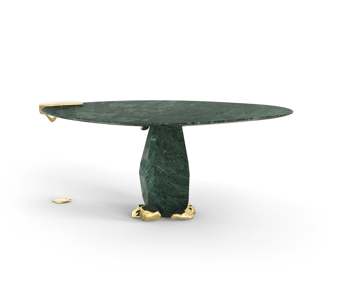 Diamond Marble & Brass Round Dining Table