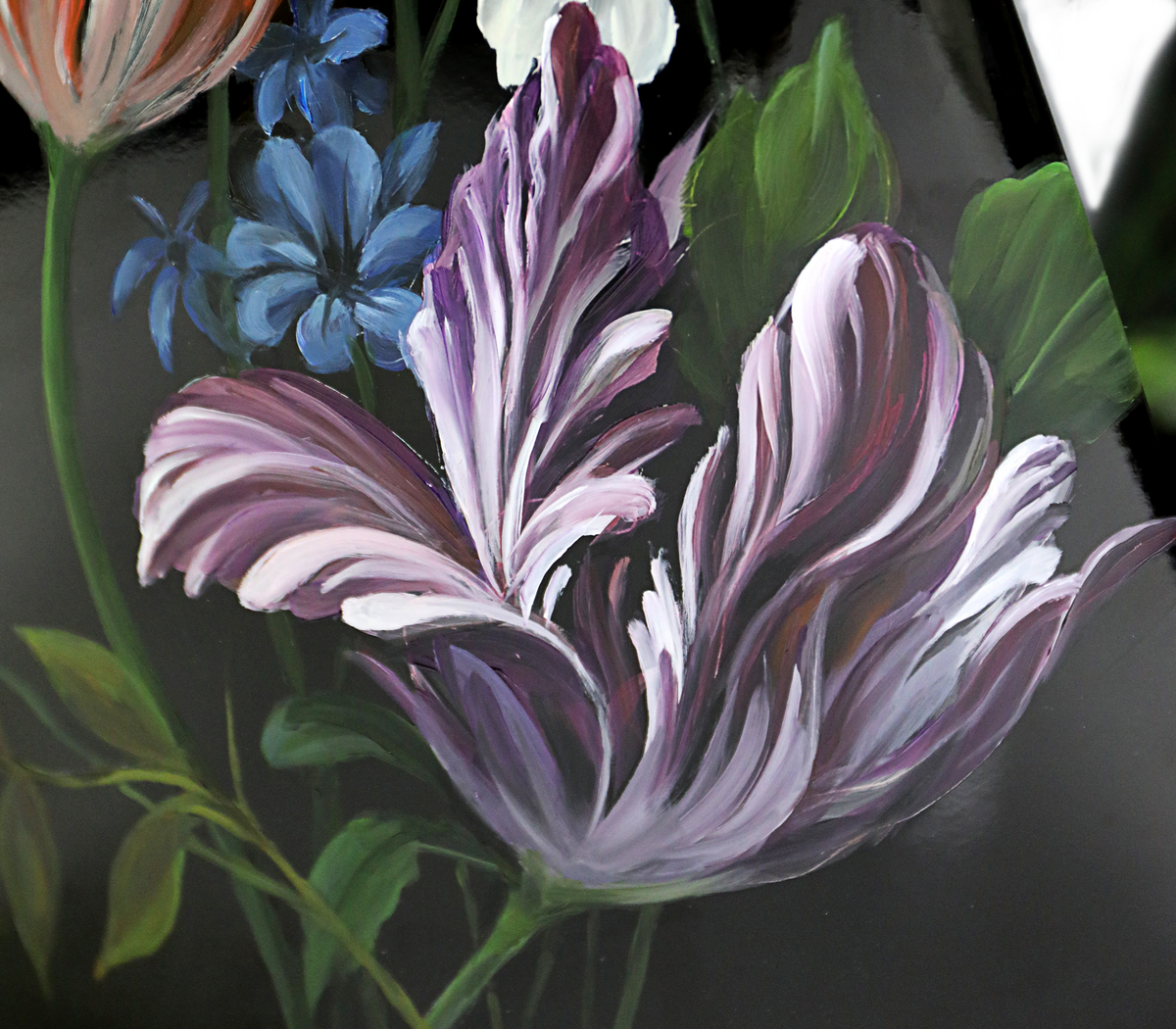 Floral Hand Oil Painted Limited Edition Decorative Stool