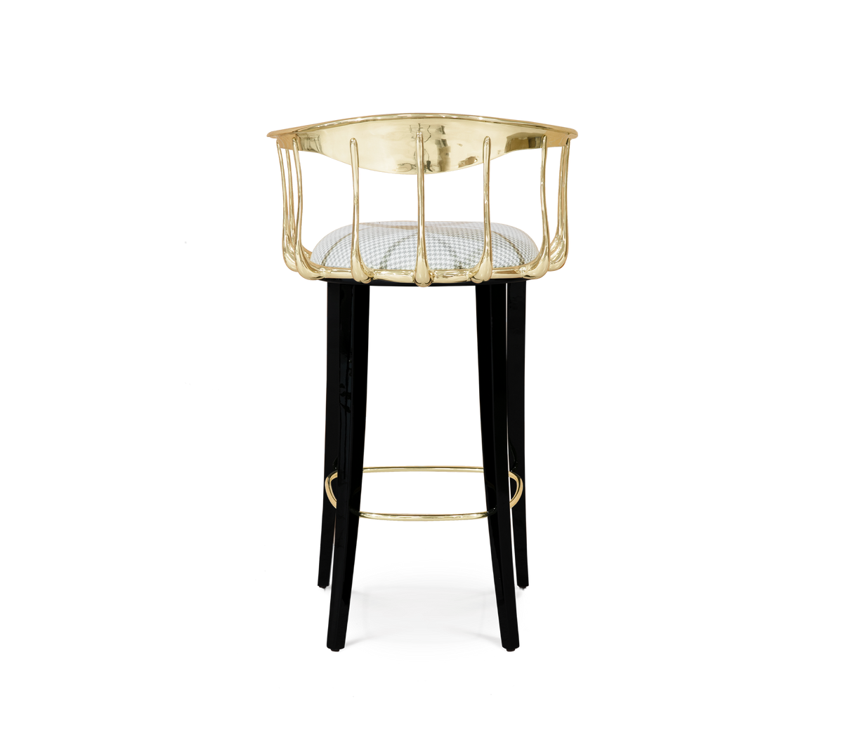 Nº 11 Surrealist Polished Brass Bar Stool