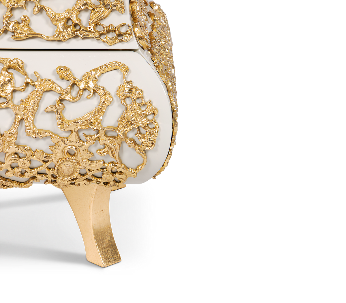 Crochet Baroque Gold Filigree Luxury Nightstand