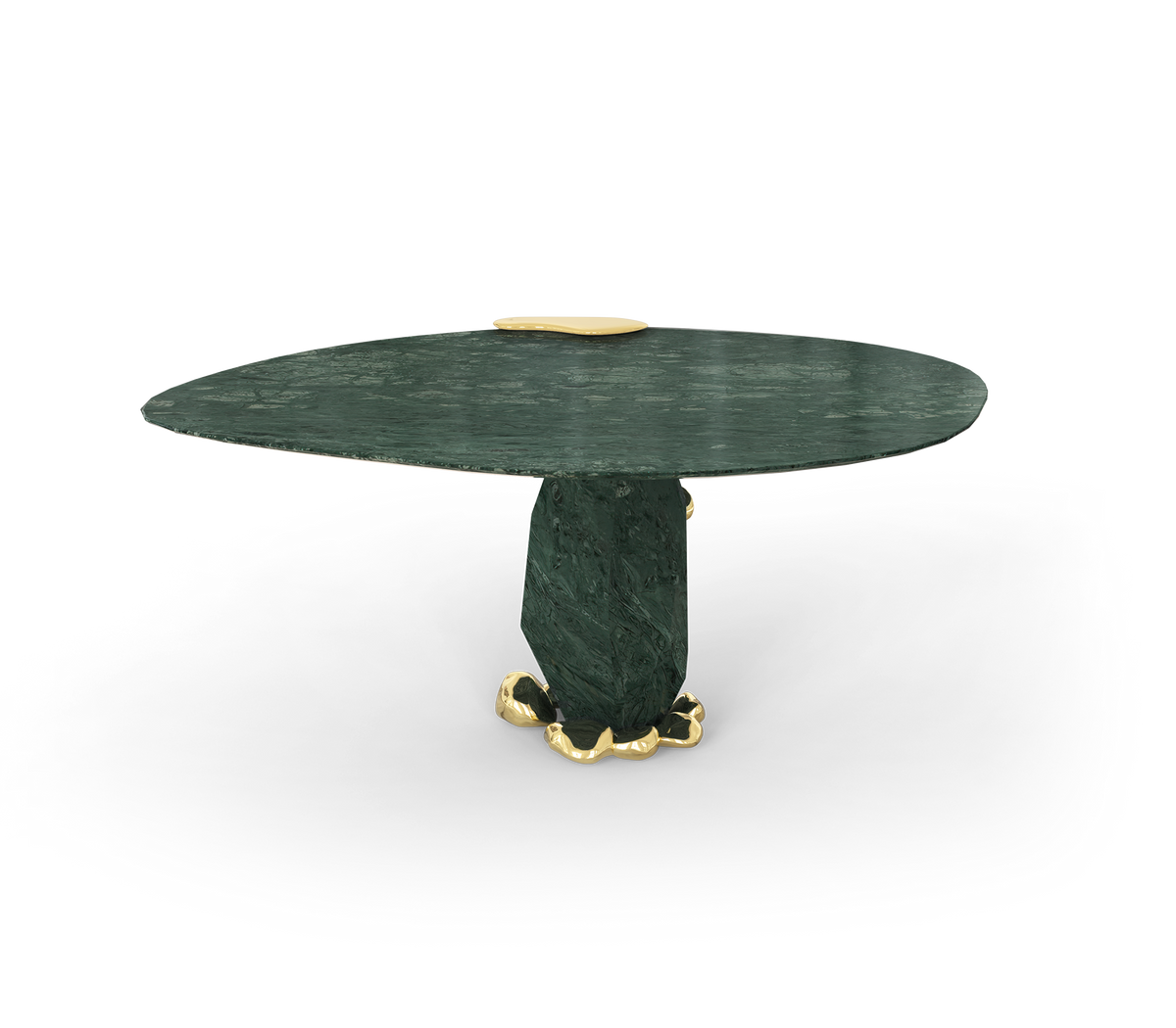 Diamond Marble & Brass Round Dining Table