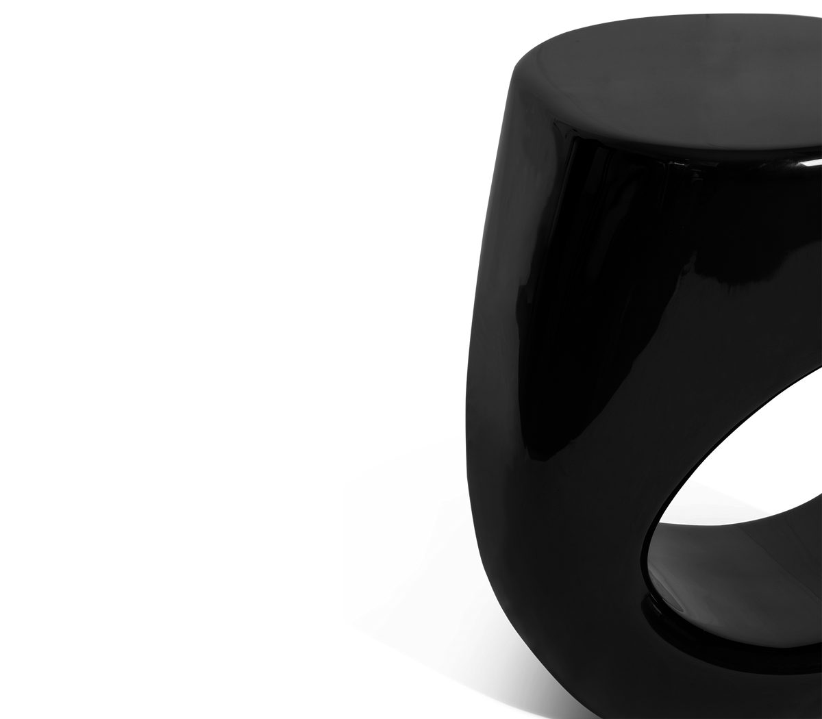 Erosion Gloss Sculptural Fiberglass Accent Stool