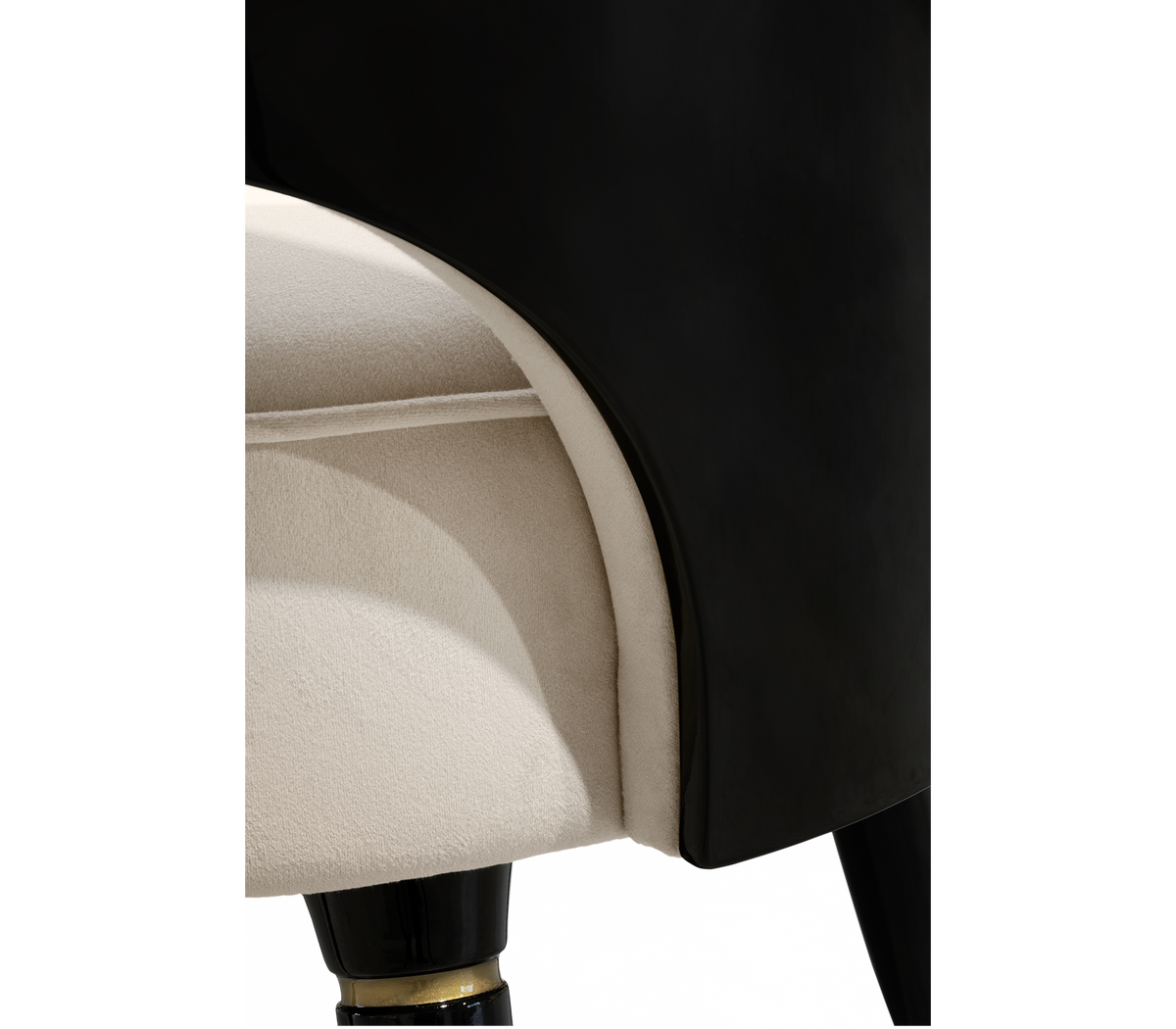 Collins with Armrest II Velvet Luxury Lacquered Dining Chair