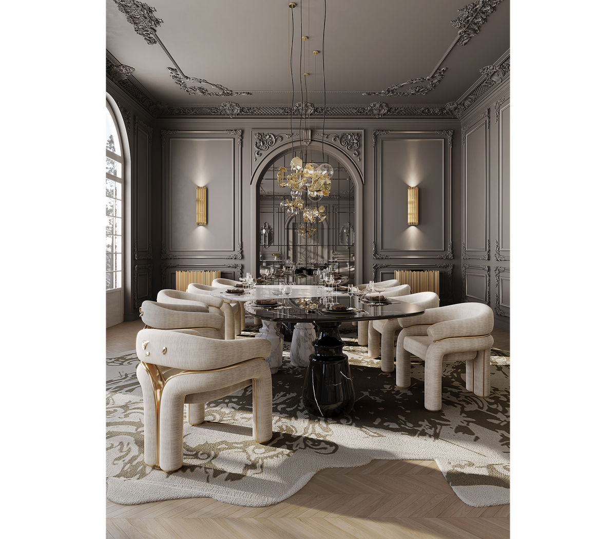 Pietra Oval Classic Estremoz Marble Dining Table