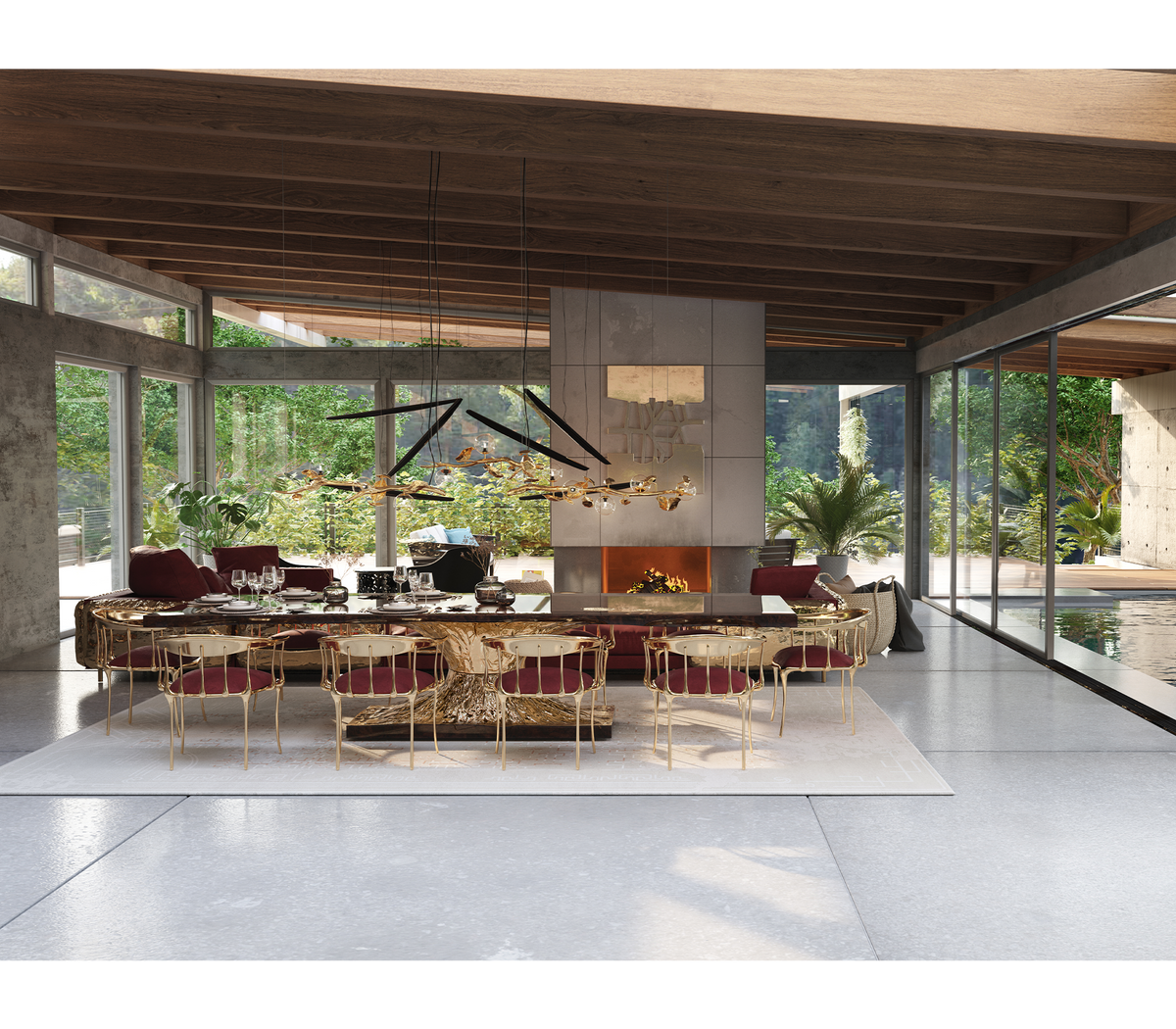 Metamorphosis Sculptural Walnut Root Dining Table