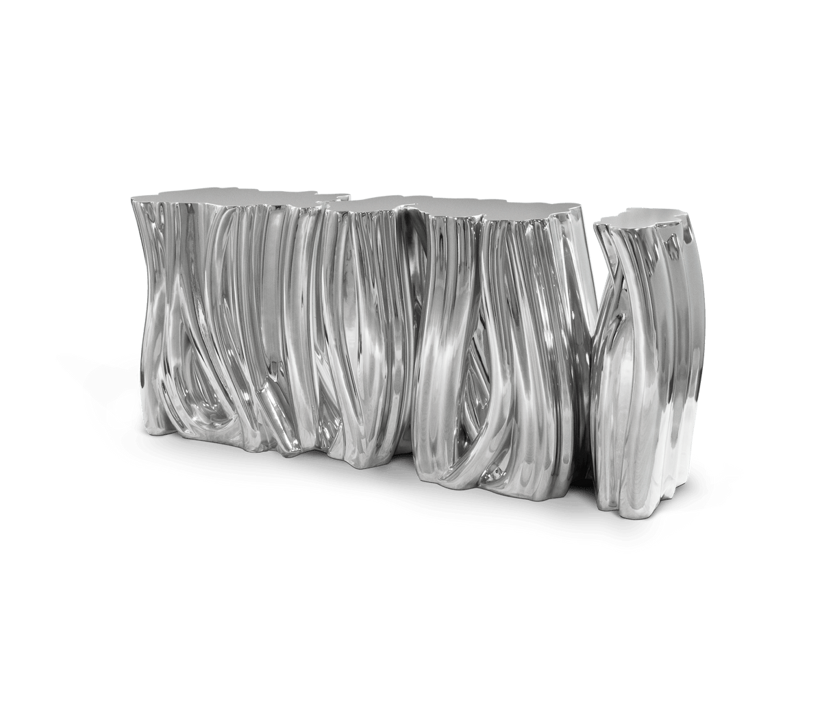 Monochrome Consoles Fluid Sculptural Resin Entryways Cabinet Table