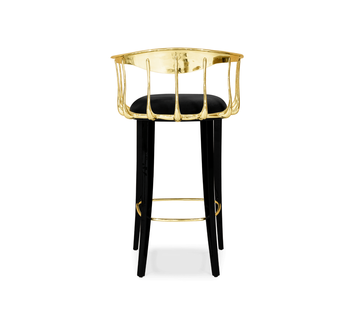 Nº 11 Surrealist Polished Brass Bar Stool