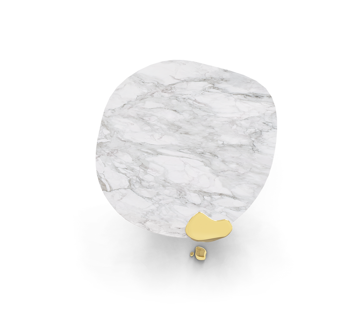 Diamond Marble & Brass Round Dining Table