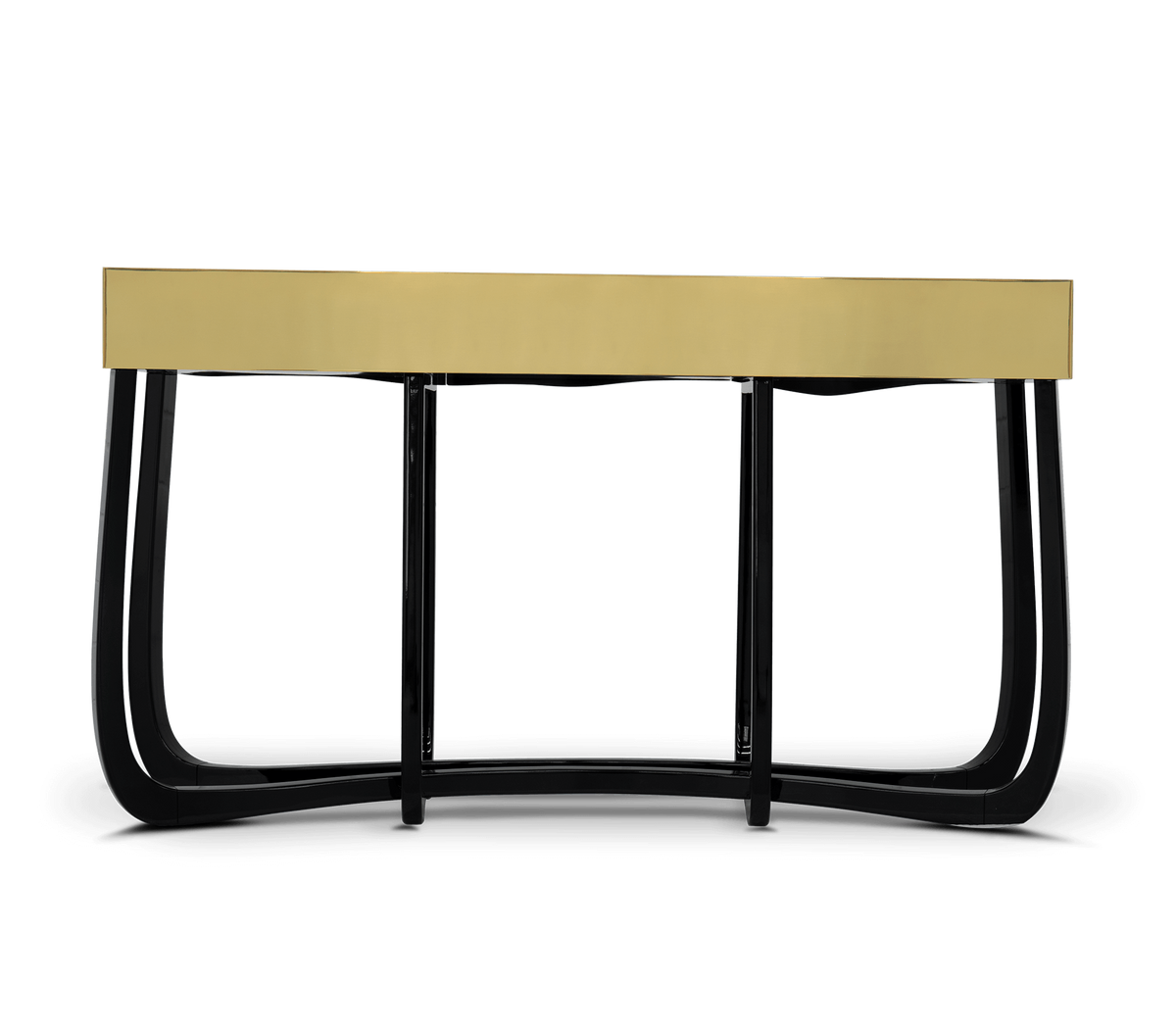 Sinuous Consoles Patina Brass Wave Entryways Cabinet Table