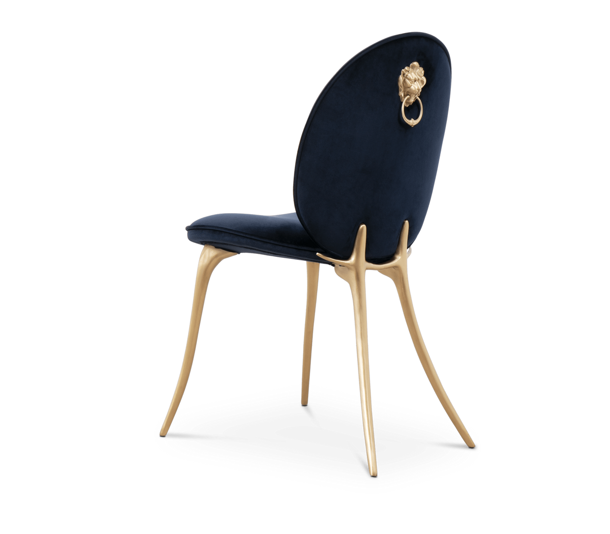 Soleil Curved Brass Modern Luxury Dining Chair