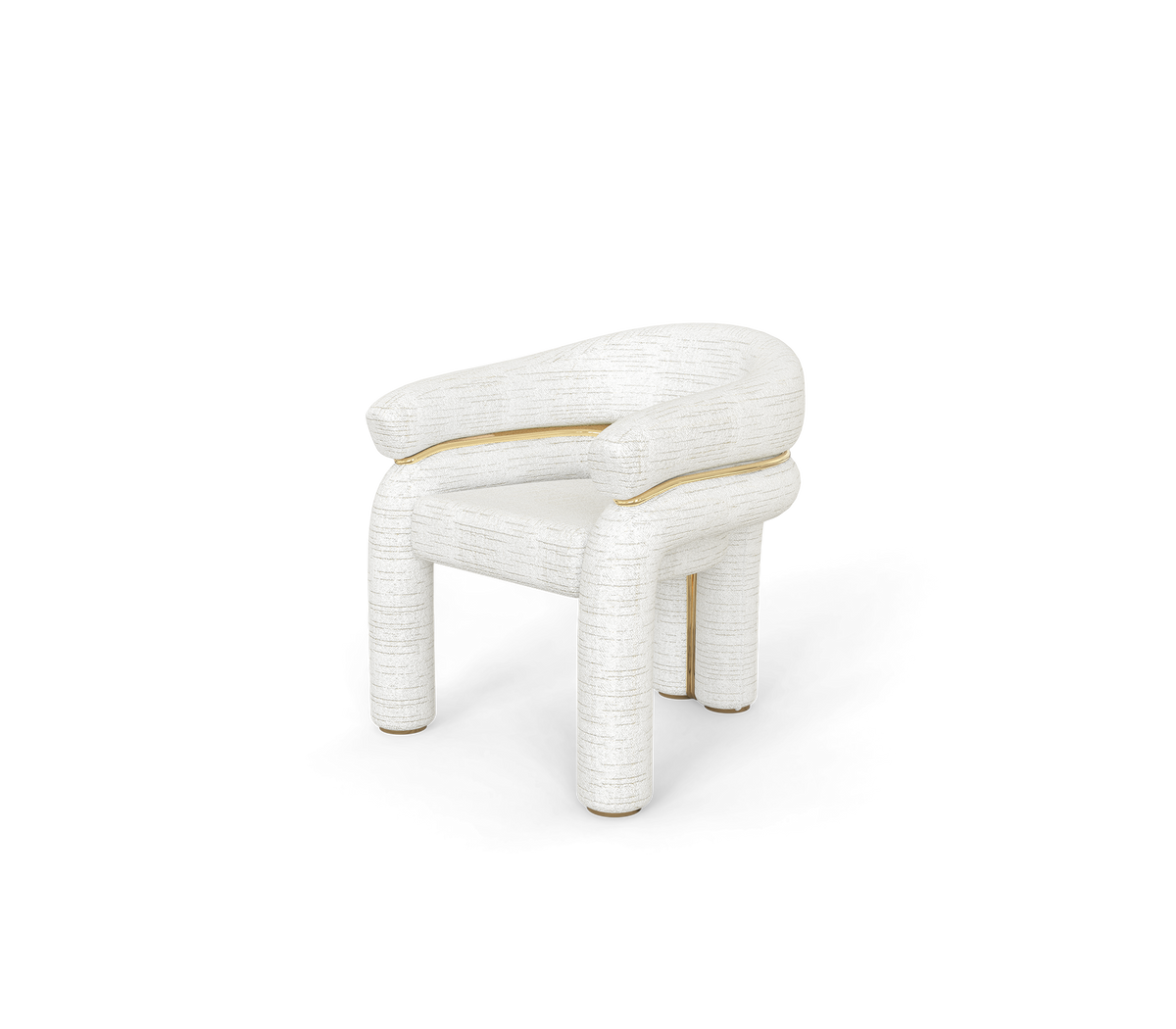 Elara Curved Sculptural Polished Brass Luxury Dining Chair