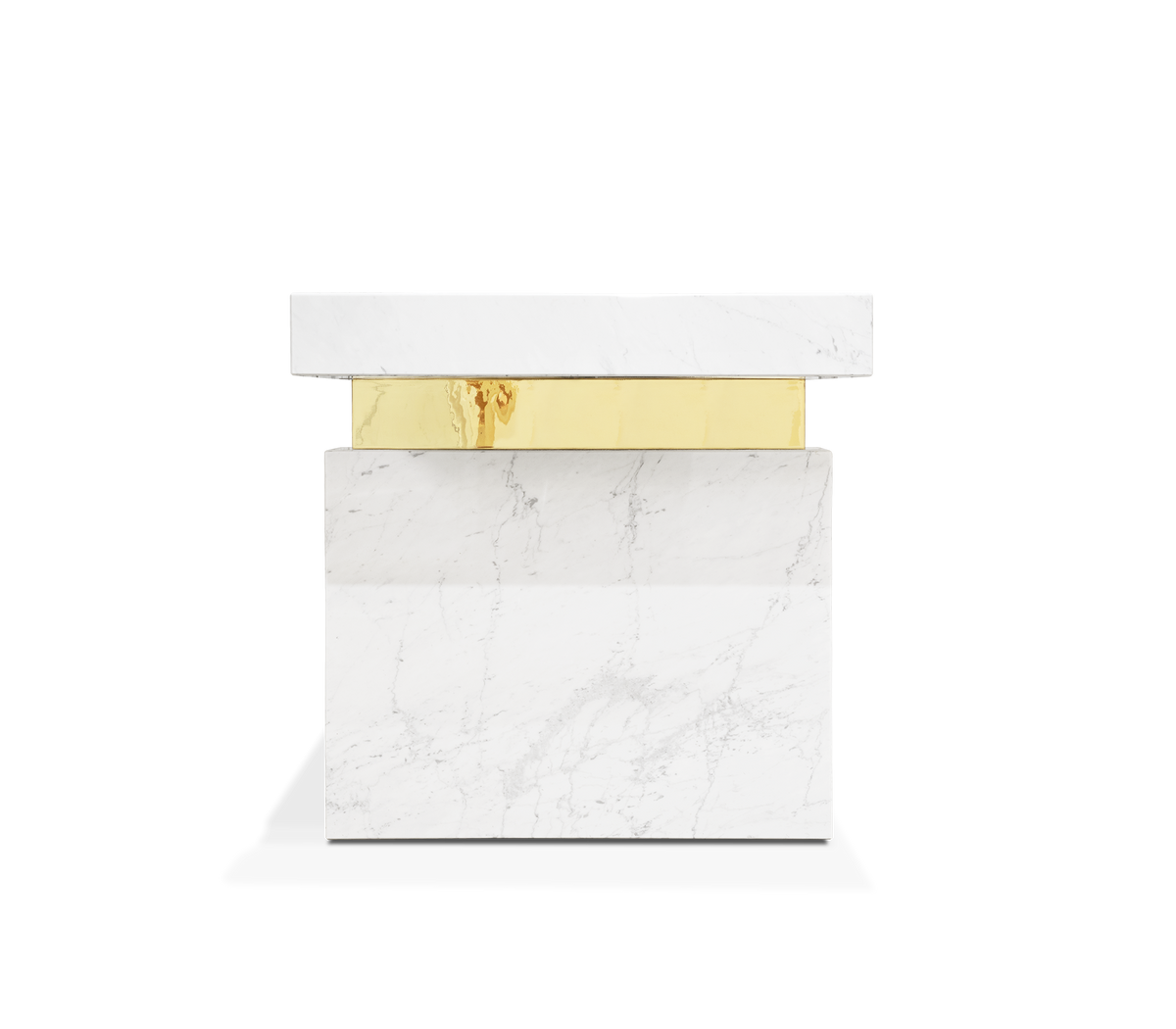 Empire Cracked Brass Inlay Marble Luxury Desk