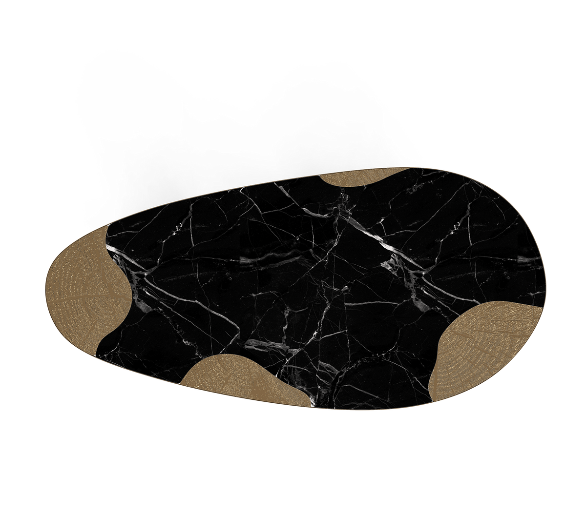 Ophelia Oval Carrara Marble & Gold Dining Table