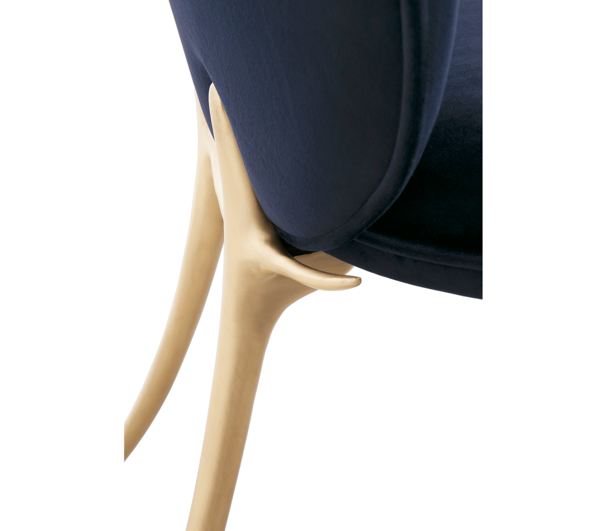 Soleil Curved Brass Modern Luxury Dining Chair