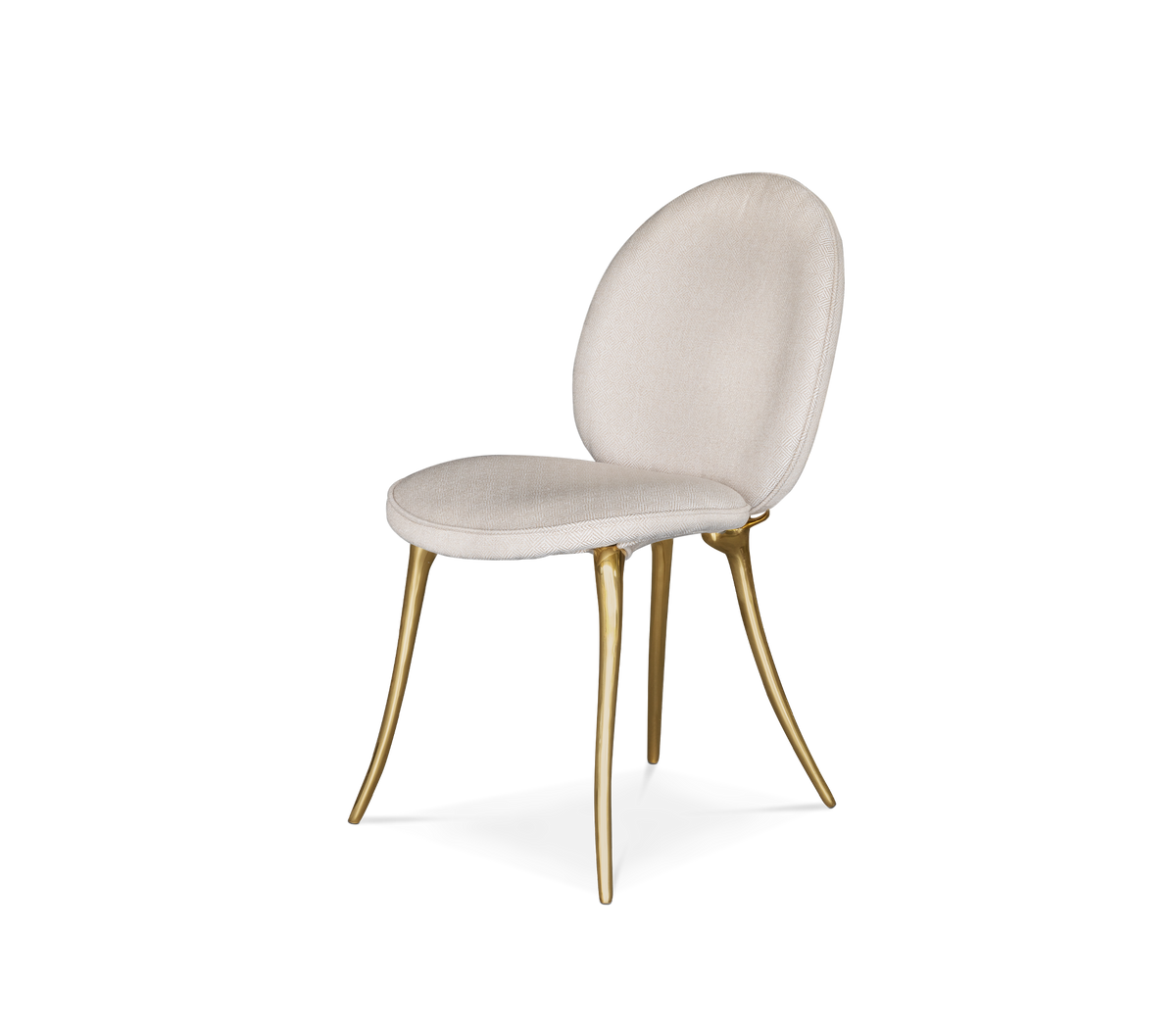 Soleil Curved Brass Modern Luxury Dining Chair