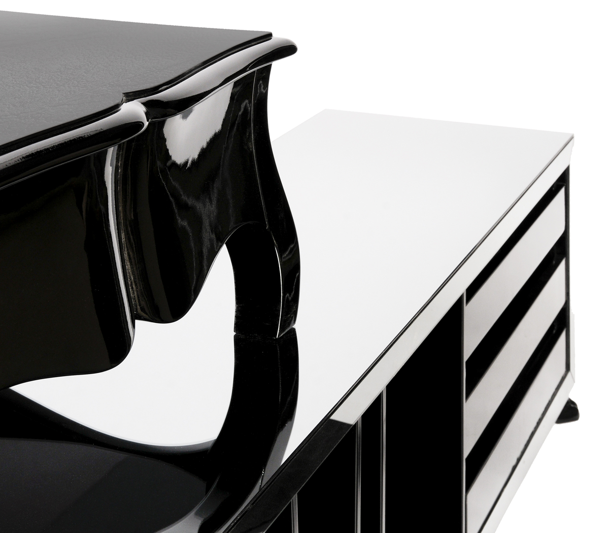 Boulevard Gloss Black Classic Executive Writing Desk