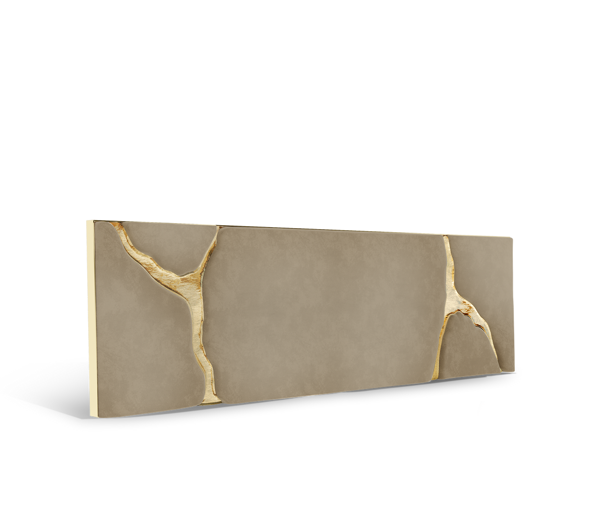 Lapiaz Kintsugi Velvet Polished Gold Luxury Headboard