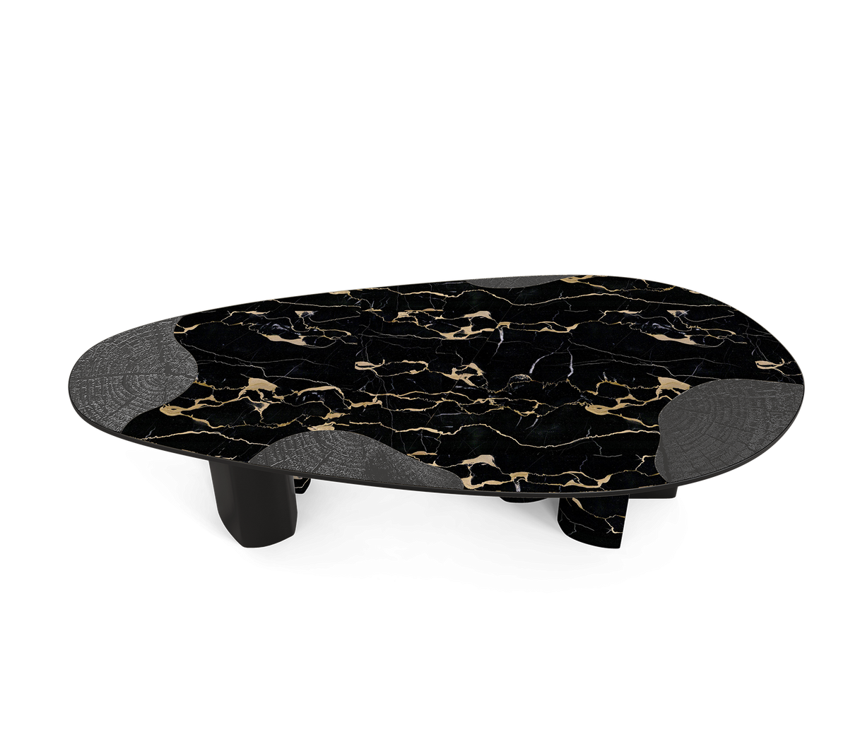 Ophelia Oval Carrara Marble & Gold Dining Table