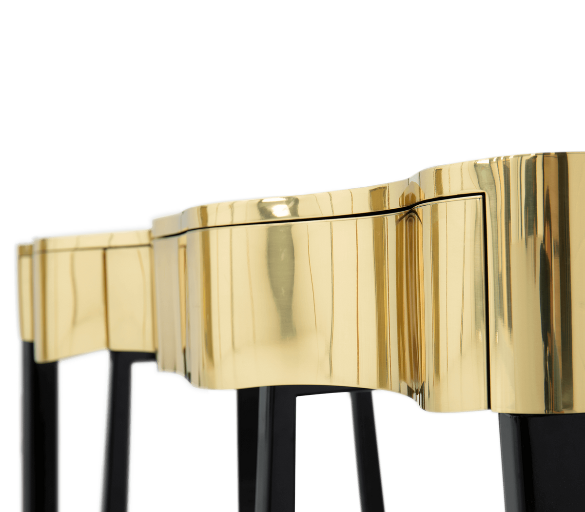 Sinuous Consoles Patina Brass Wave Entryways Cabinet Table