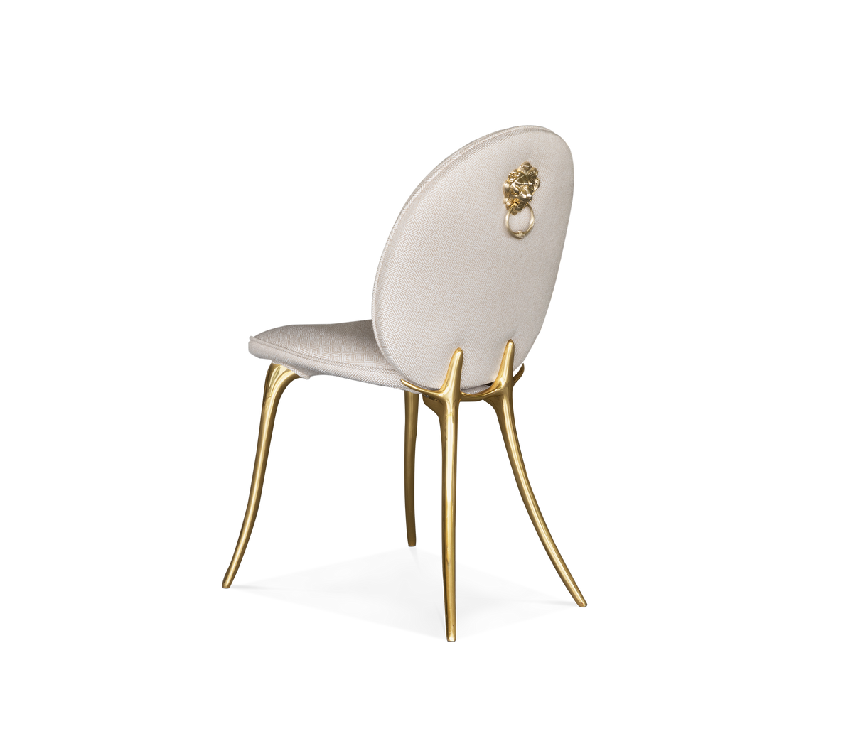 Soleil Curved Brass Modern Luxury Dining Chair