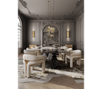 Elara Curved Sculptural Polished Brass Luxury Dining Chair