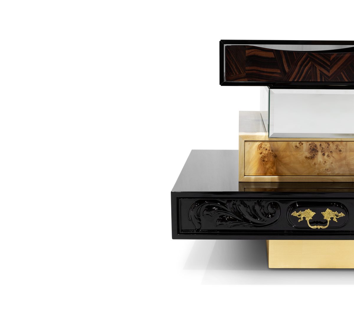 Frank Surreal Multi-Veneer Layered Luxury Nightstand
