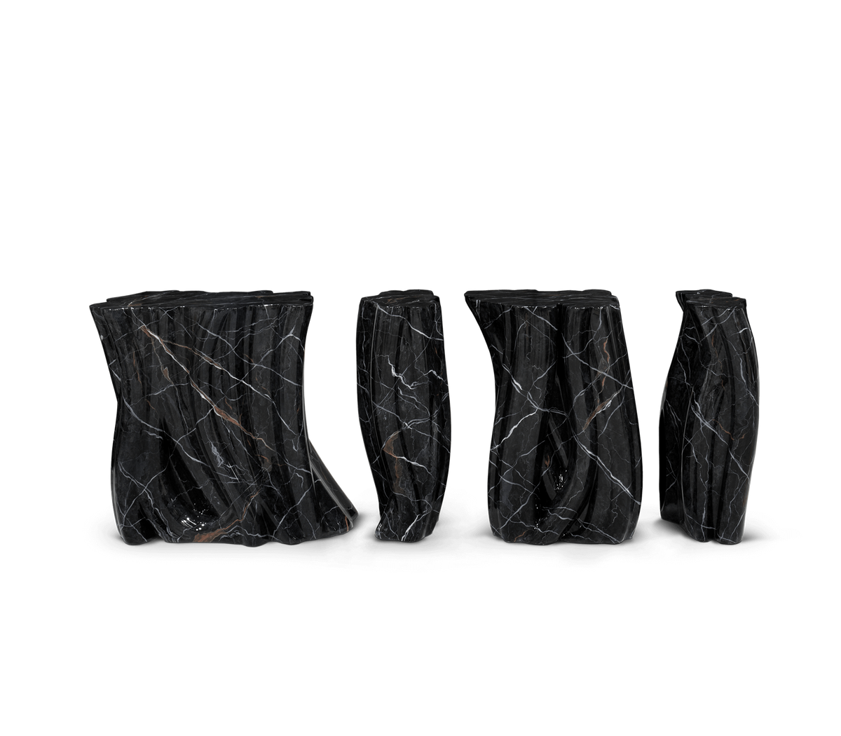 Monochrome Consoles Fluid Sculptural Resin Entryways Cabinet Table