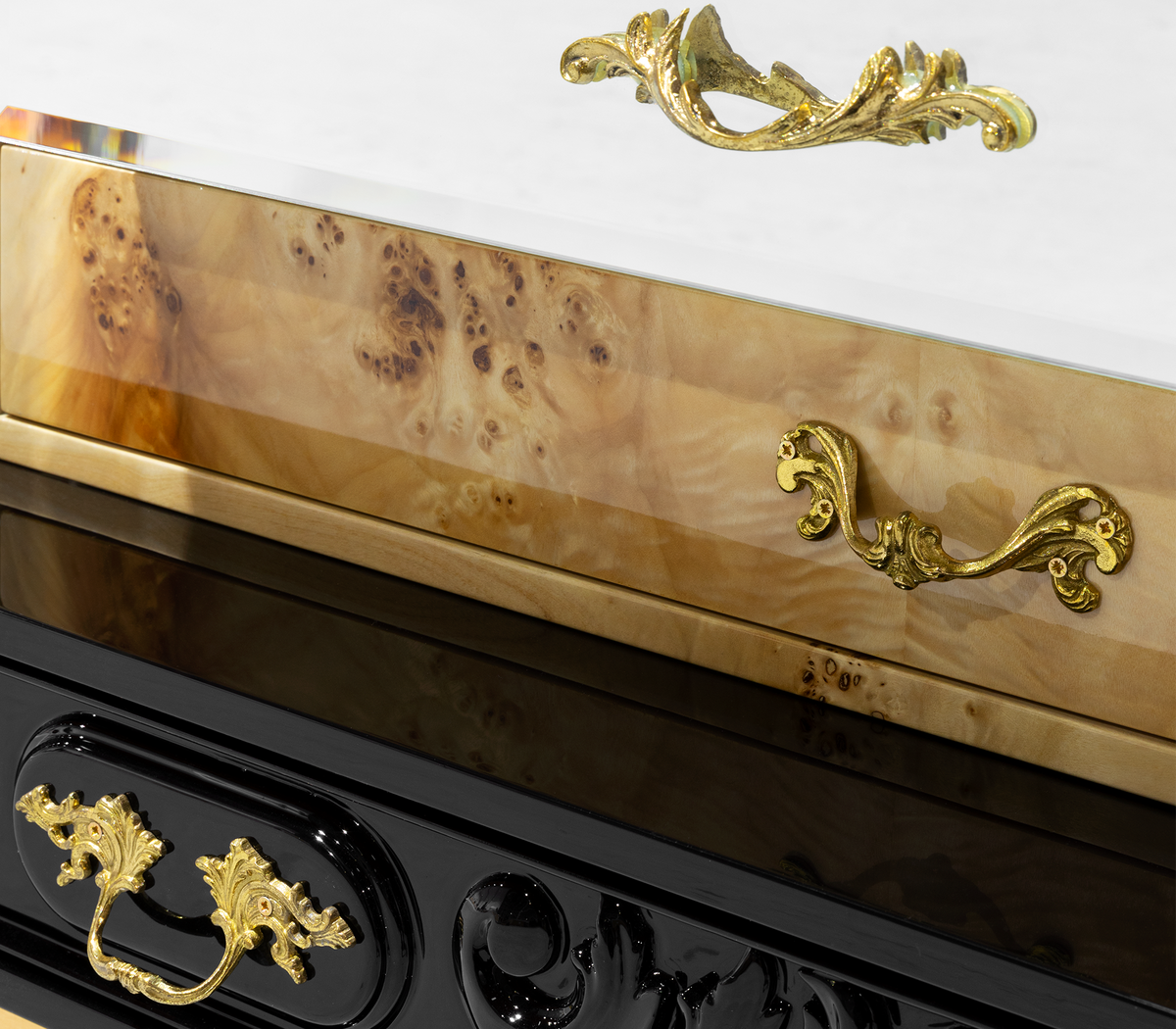Frank Surreal Multi-Veneer Layered Luxury Nightstand