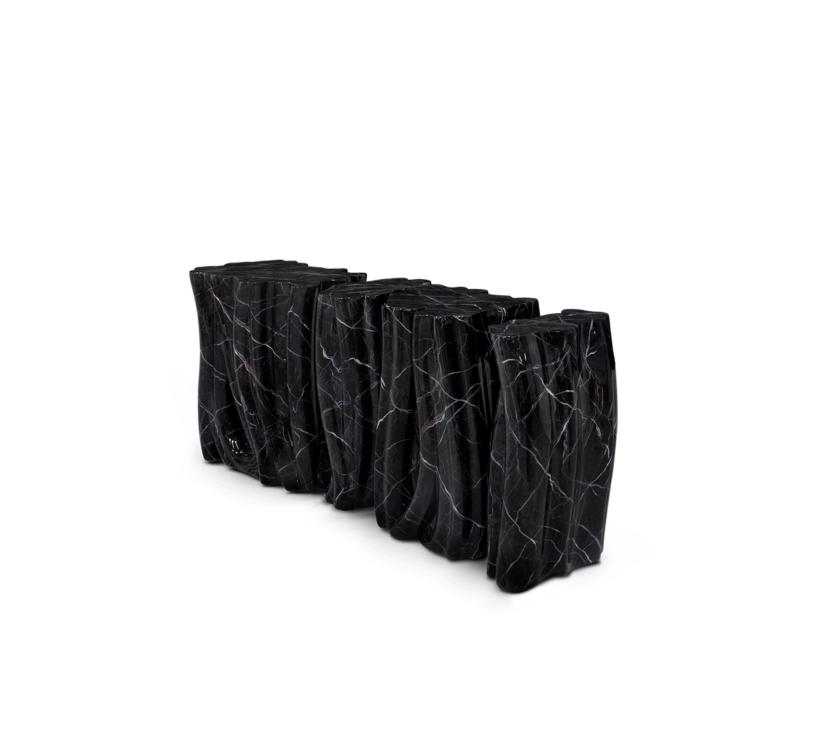 Monochrome Consoles Fluid Sculptural Resin Entryways Cabinet Table
