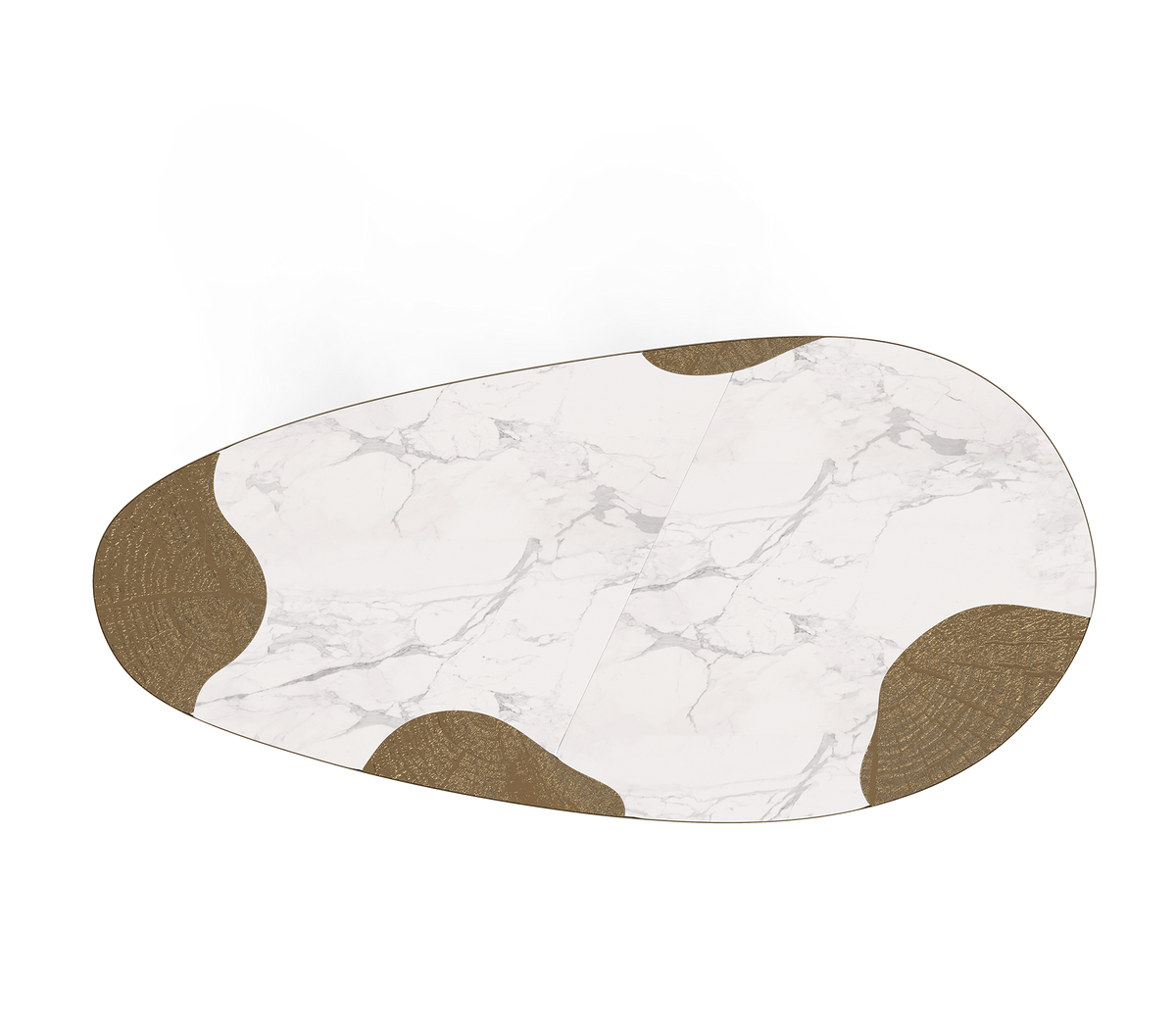 Ophelia Oval Carrara Marble & Gold Dining Table