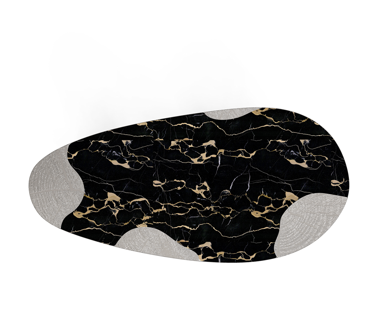 Ophelia Oval Carrara Marble & Gold Dining Table