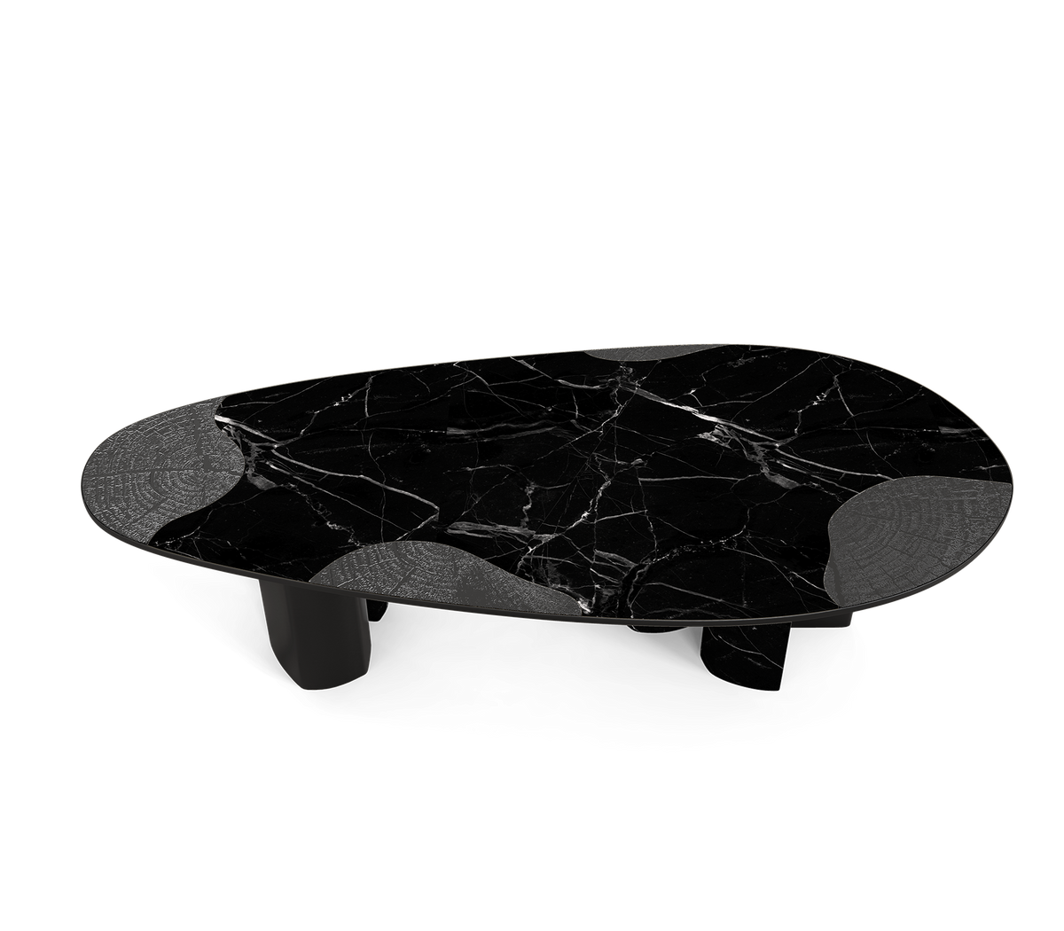 Ophelia Oval Carrara Marble & Gold Dining Table